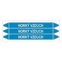 Značení potrubí, horký vzduch,3 ks, 355 × 37 mm